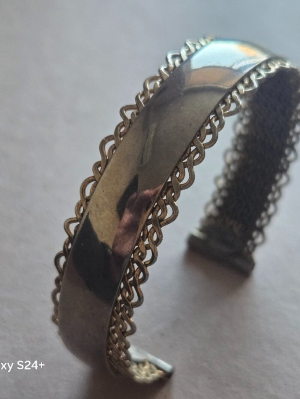 Art Deco Mesh Designer Cuff Bracelet